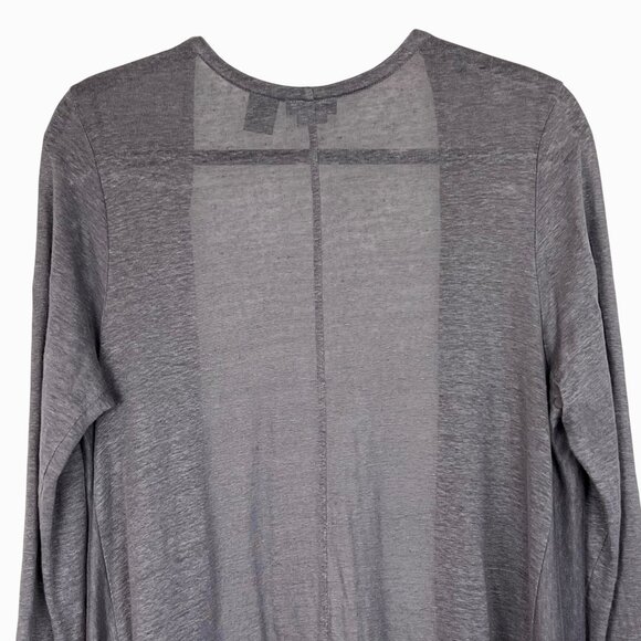Tahari Womens Size Medium Lightweight Open Front Cardigan Gray 100% Linen EUC - Picture 8 of 14